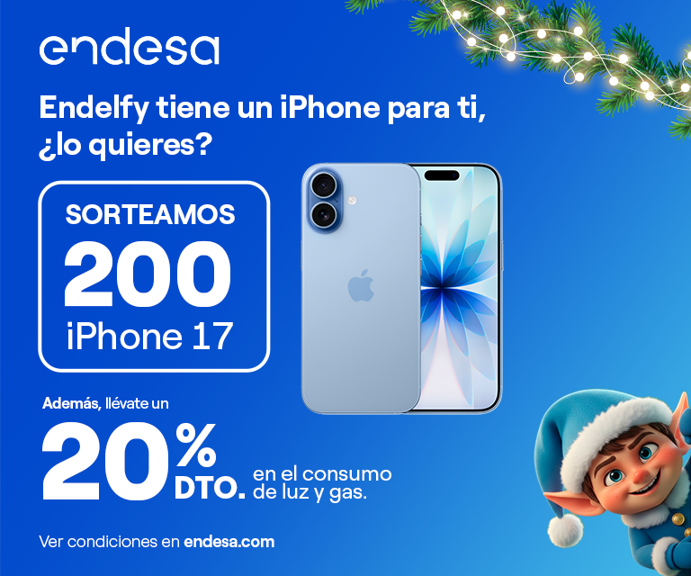 Consigue un 20% en tu consumo de luz y ademásentra en el sorteo de un iPhone 17